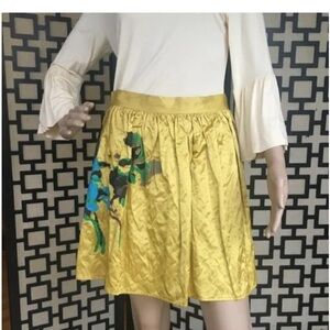 Elizabeth and James Yellow / Gold Skirt with Blue Floral Accent